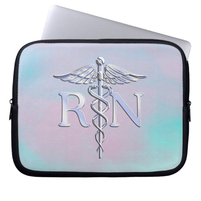 Capa Para Notebook Prata Como RN Caduceus (Frente)