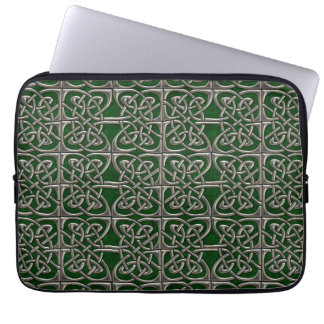 Capa Para Notebook Prata e teste padrão conectado verde do céltico