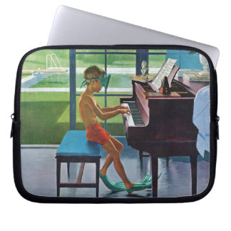 Capa Para Notebook Prática do piano da piscina