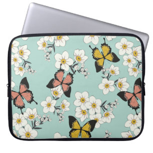 Capa Para Notebook Prato de flores silvestres sem costura romântica