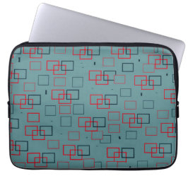 Capa Para Notebook Prazer Quadrado Vermelho e Turquesa 