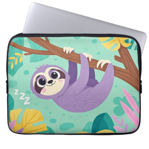 Capa Para Notebook preguiça de desenho pendurada de cabeça para baixo