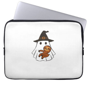 Capa Para Notebook Preguiça Halloween Fantasma Bruxa Chapéu Amantes d