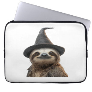 Capa Para Notebook Preguiça Usando Chapéu de Bruxa de Halloween Camis