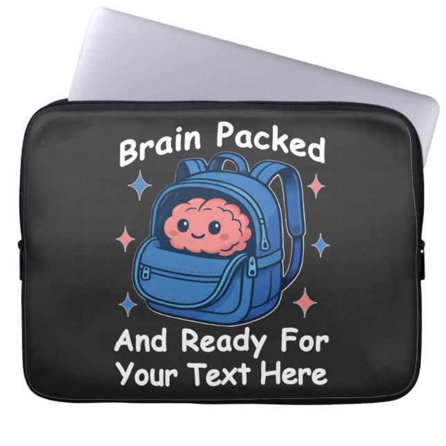 Capa Para Notebook "Preparado para o cérebro" personalizável e elegan (Frente)