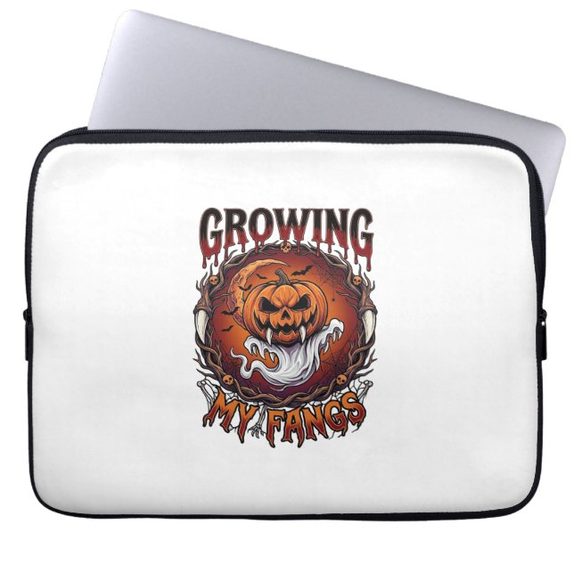 Capa Para Notebook Presas Crescentes Morcego Fantasma Abóbora Vampiro (Frente)