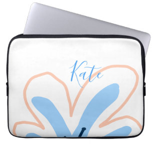 Capa Para Notebook Presente boho retrô flor pastel laranja azul adici