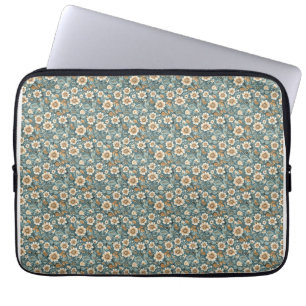 Capa Para Notebook Presente de aniversário Padrão Floral Teal e Bei