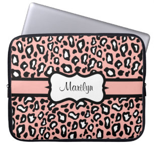 Capa Para Notebook Presente de Bolsa de laptop-leopardo rosa personal