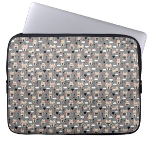 Capa Para Notebook Presente de Gato Padrões para gatos brancos