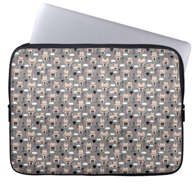 Capa Para Notebook Presente de Gato | Padrões para gatos brancos (Frente)
