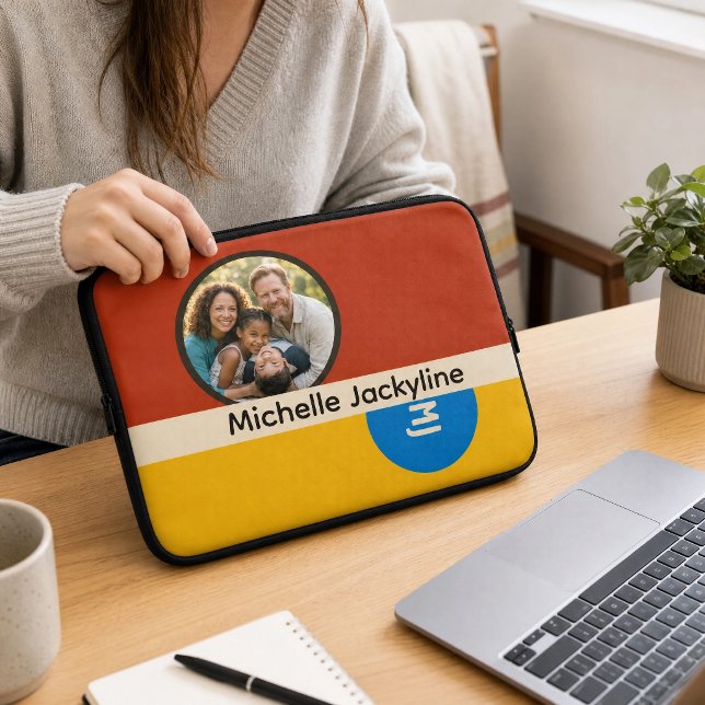 Capa Para Notebook Presente de Monograma com Foto Personalizada da Fa (Criador carregado)