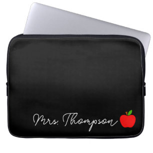 Capa Para Notebook Presente Mínimo Preto de Nome Personalizado Profes