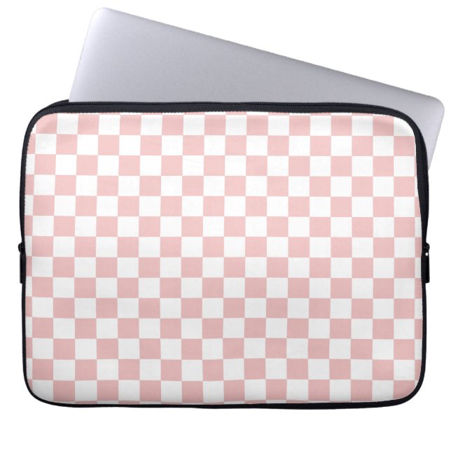 Capa Para Notebook Presente para ela Xadrez Rosa Bebê (Frente)