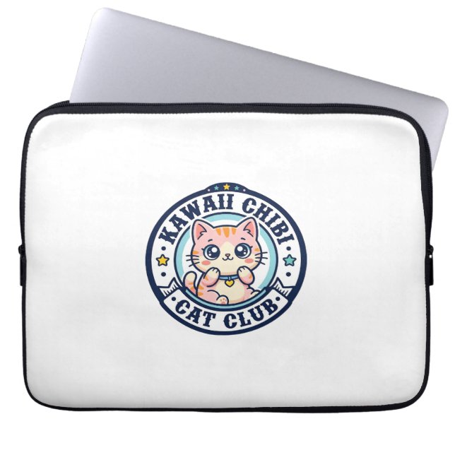 Capa Para Notebook Presente para Mãe de Gato Kawaii Chibi - Kawaii Ch (Frente)