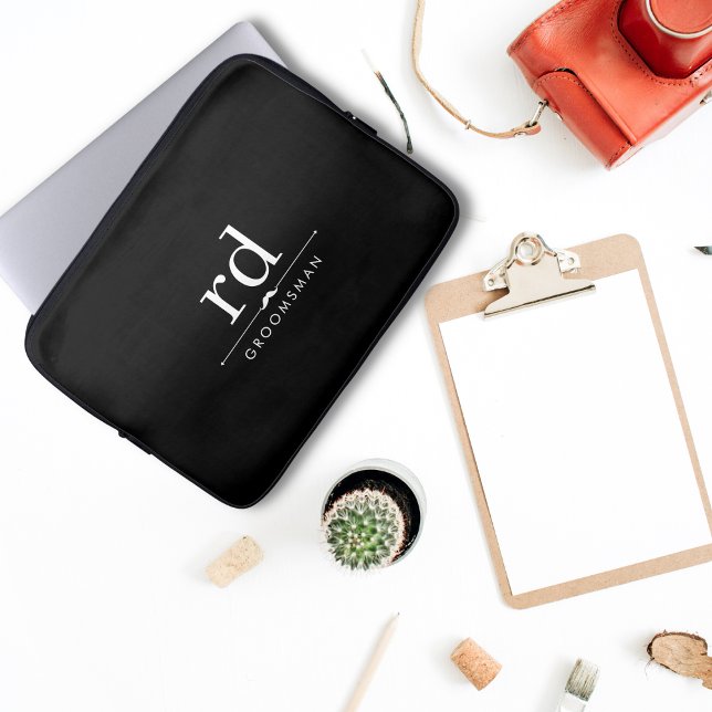 Capa Para Notebook Presente para Padrinhos de casamento brancos e pre (Criador carregado)