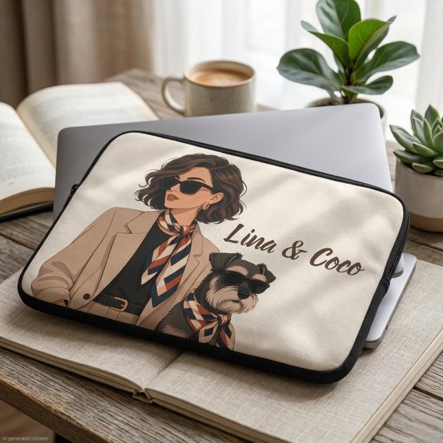 Capa Para Notebook "Presente Personalizado para Mãe de Cachorro" "Don (Criador carregado)