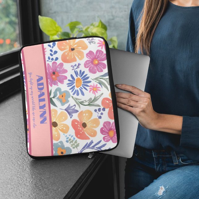 Capa Para Notebook Presentes de Namorados Florais para Jovens (Playful Floral Chic Valentines Gifts for Teens)