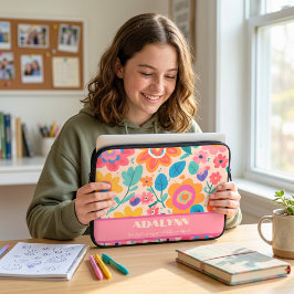 Capa Para Notebook Presentes do Dia dos Namorados com Florais Retro V