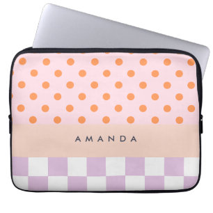 Capa Para Notebook Presentes Lilac de Bolinhas do Monograma Personali