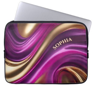 Capa Para Notebook Presentes modernos para o rosa-púrpura e Dourado-