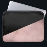 Capa Para Notebook preto cor-de-rosa do ouro do falso moderno<br><div class="desc">Design do na moda e do pintinho que representa o ouro cor-de-rosa do falso e figuras geométricas pretas.</div>