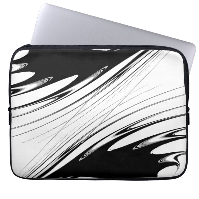 Capa Para Notebook Preto e Branco Moderno (Frente)