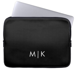 Capa Para Notebook Preto e Branco Monograma Moderno