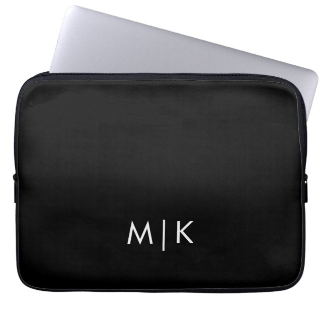 Capa Para Notebook Preto e Branco | Monograma Moderno (Frente)