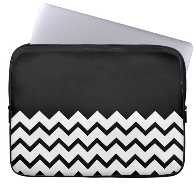 Capa Para Notebook Preto e branco. O ziguezague da parte, peça o (Frente)