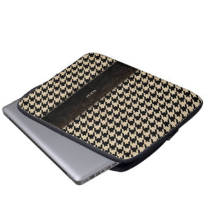 Capa Para Notebook Preto e monograma clássicos do costume de Tan