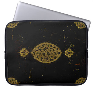 Capa Para Notebook Preto rústico e ouro dos cobrir góticos