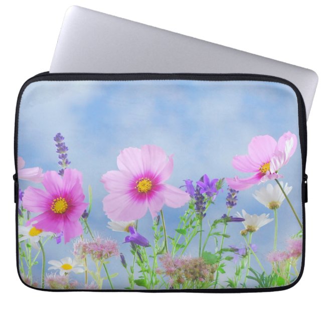 Capa Para Notebook Pretty Pink Wild Flower Meadow (Frente)