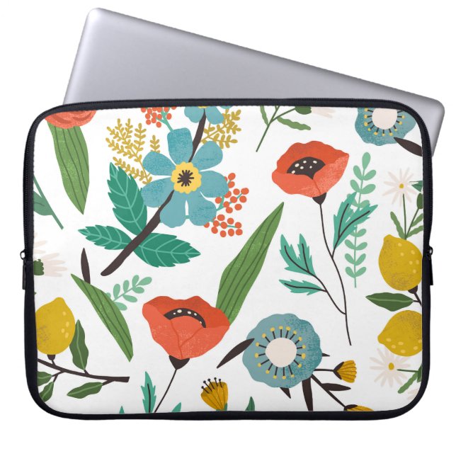 Capa Para Notebook Primavera Blossomas: Padrão Floral Invisível (Frente)