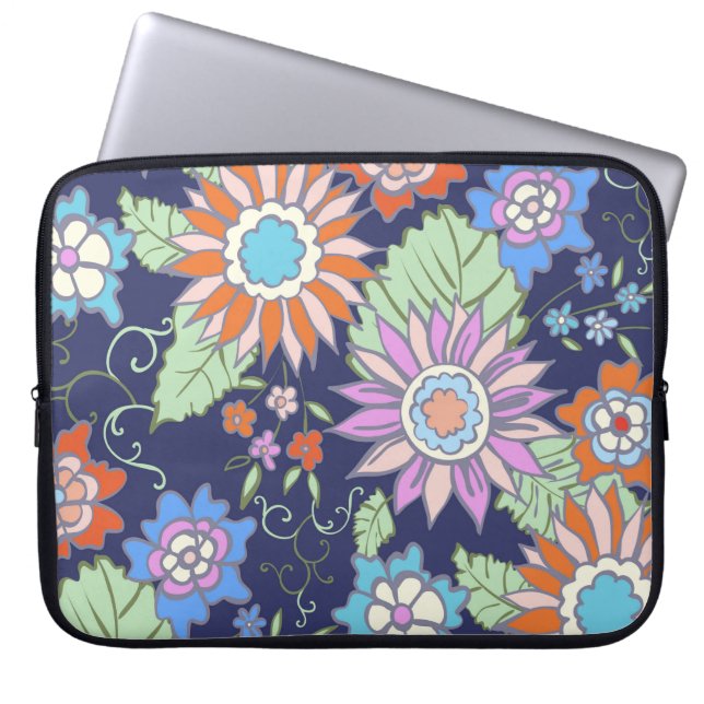 Capa Para Notebook Primavera de padrão de fundo uniforme floral - Ver (Frente)