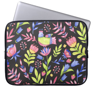 Capa Para Notebook Primavera Floral: Padrão Sem Costura De Aquarela