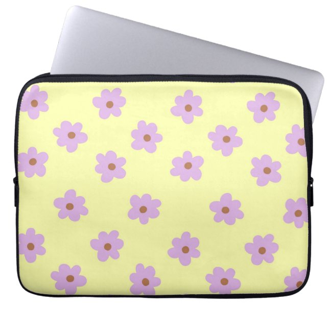 Capa Para Notebook Primavera Floral Roxo-Amarelo e Verão (Frente)