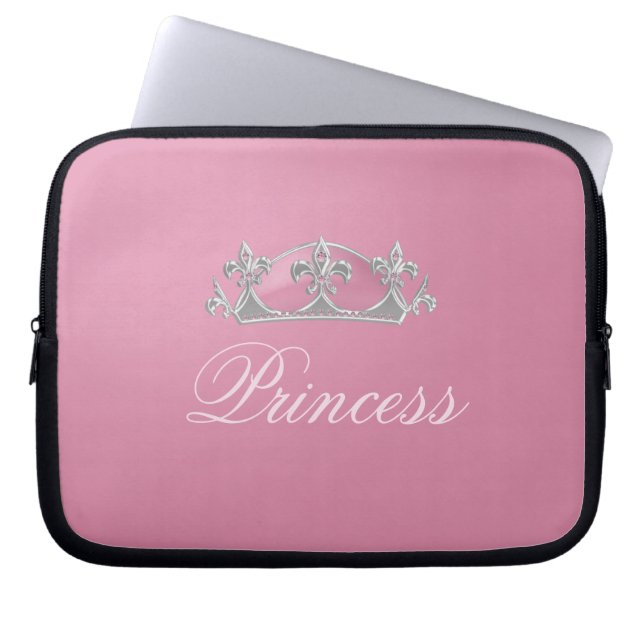 Capa Para Notebook Princesa cor-de-rosa Coroa Eletrônicos Caso (Frente)
