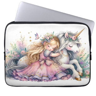 Capa Para Notebook Princesa Unicórnio Pastel Conto de Fadas Fantasia
