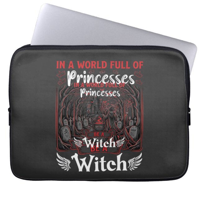 Capa Para Notebook Princesas Seja Bruxa Halloween Castelo Caldeirão T (Frente)