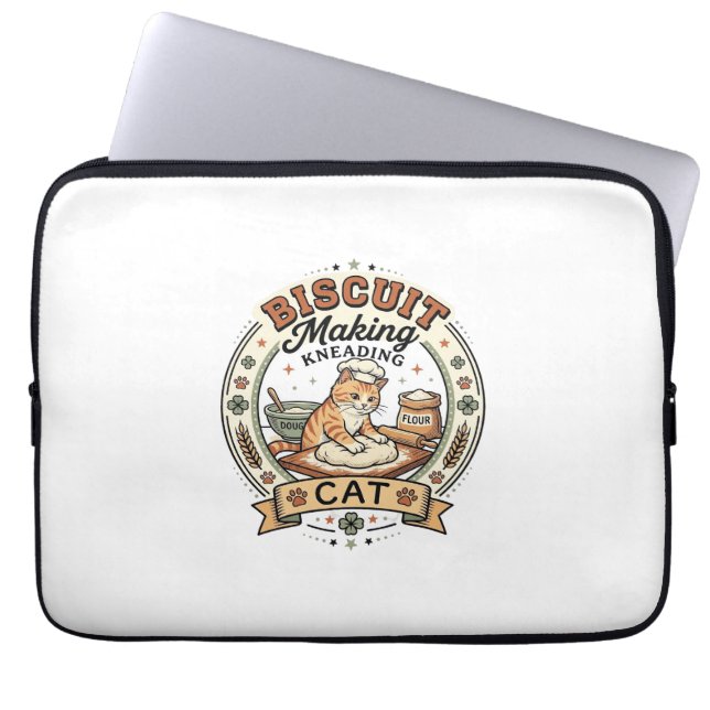 Capa Para Notebook Produção de Biscoito Amassando Gato Produção de Bi (Frente)