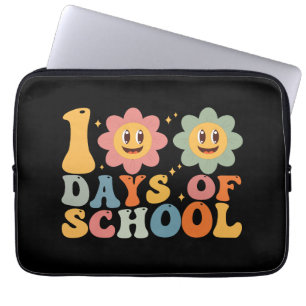 Capa Para Notebook Professor Crianças Retro Groovy 100 Dias de Escola