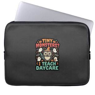 Capa Para Notebook Professor de Creche de Halloween Monstros Pequenos
