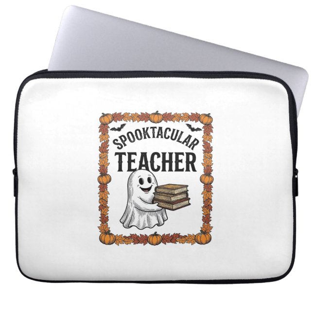 Capa Para Notebook Professor de Halloween Espetacular Fantasmagórico  (Frente)