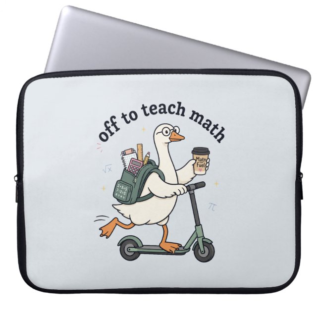 Capa Para Notebook Professor de Matemática Ganso Engraçado Indo Ensin (Frente)