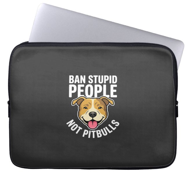Capa Para Notebook Proibir Pessoas Estúpidas Não Pitbulls Cachorro (Frente)