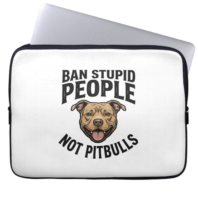 Capa Para Notebook Proibir Pessoas Estúpidas Não Pitbulls Design Vint (Frente)