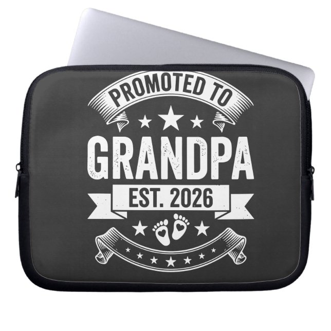 Capa Para Notebook Promoted to Grandpa Est 2026 New Grandpa Announcem (Frente)