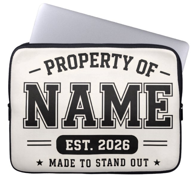 Capa Para Notebook Propriedade Personalizada do Nome – Estilo Univers (Frente)