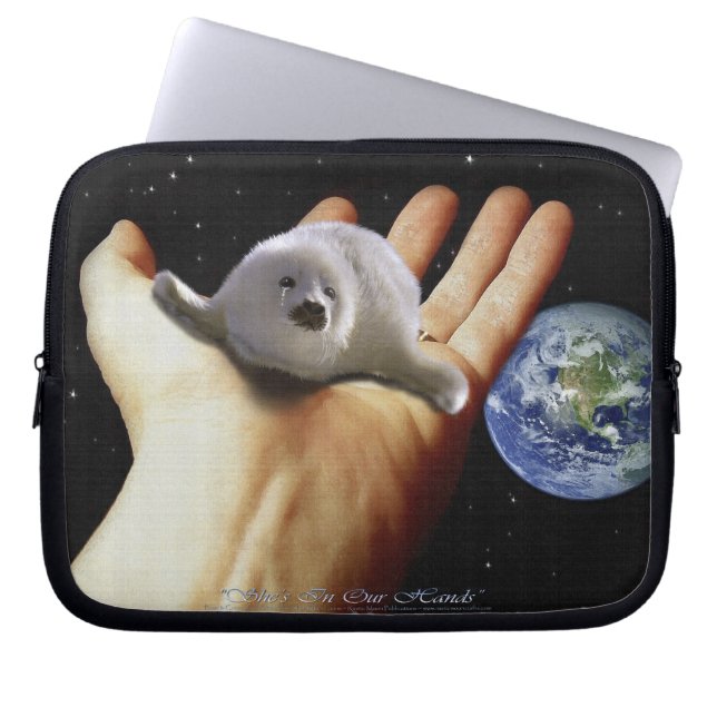 Capa Para Notebook Proteja nossos selos da caça - arte selvagem (Frente)